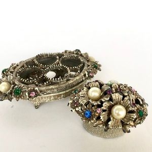 Gorgeous Vintage Ladies Lipstick Trinket Set